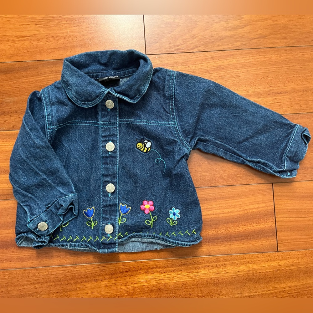 ❤️ Allura Blues Embroidered Jean Jacket; Size 24 Months
